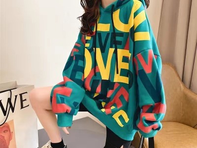 2021 Polar fleece hooded spring and autumn casual hooded sweatshirt loose long sleeve hoodie pullovepicture1