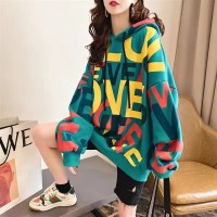 2021 Polar fleece hooded spring and autumn casual hooded sweatshirt loose long sleeve hoodie pullove