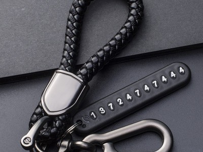 Anti-Lost Car Key Pendant Split Rings Keychain Phone Number Card Keyring Auto Vehicle Key Chain Car picture1