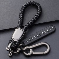 Anti-Lost Car Key Pendant Split Rings Keychain Phone Number Card Keyring Auto Vehicle Key Chain Car