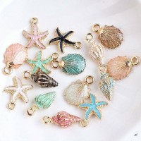 Nice Conch Sea Shell Charms Ocean Pendants Starfish Anklet Bracelet Necklace DIY Handmade Accessorie