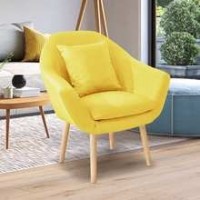 Cloth Single Seat Corner Sofa Chair Cotton Linen Nordic Style Upholstered Arm Chair with Pillow Armr